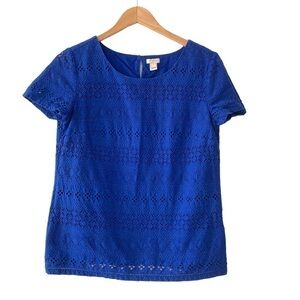 J.Crew factory size 2 top eyelet blue